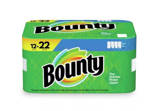 Bounty Select-A-Size Paper Towels, White, 12 Double Rolls = 24 Regular Rolls, 12-Count