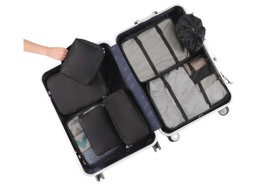 Luggage Packing Organizers for Travel Accessories-Jet Black 8 pieces