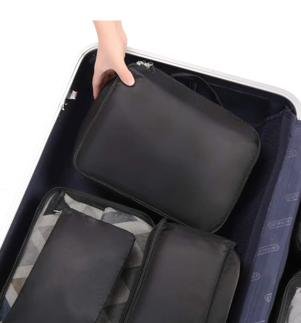 Luggage Packing Organizers for Travel Accessories-Jet Black 8 pieces